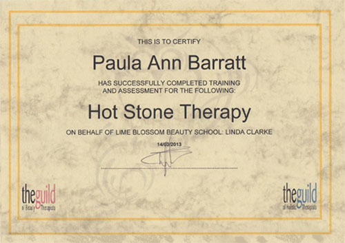 Hot Stone Therapy Certificate June 2013