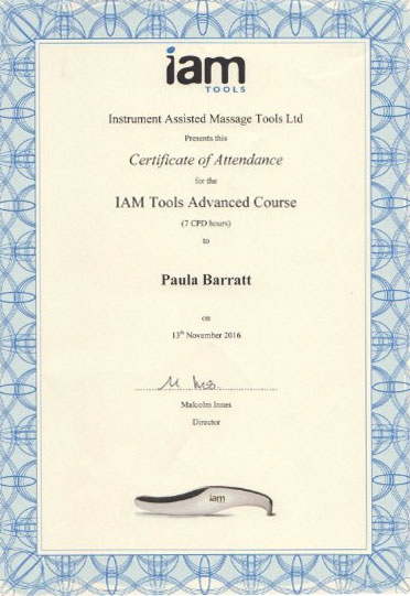 Instrument Assisted Tools Massage advanced Certificate